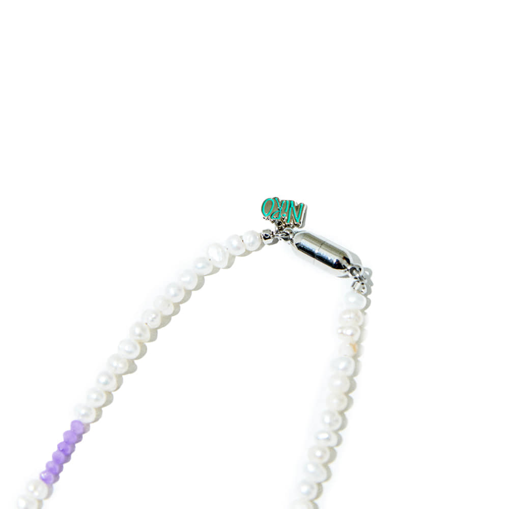 AMETHYST PURPLE POiNT PEARL NECKLACE #58