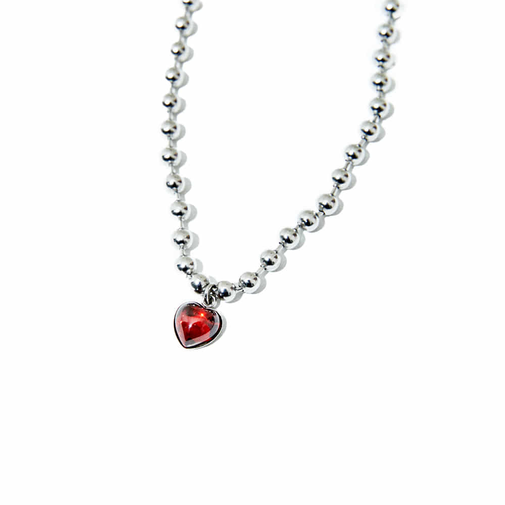 HEART GARNET NECKLACE #56