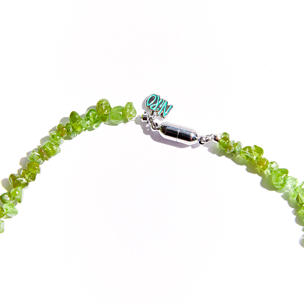HEART MOTHER OF PEARL PERiDOT NECKLACE #75