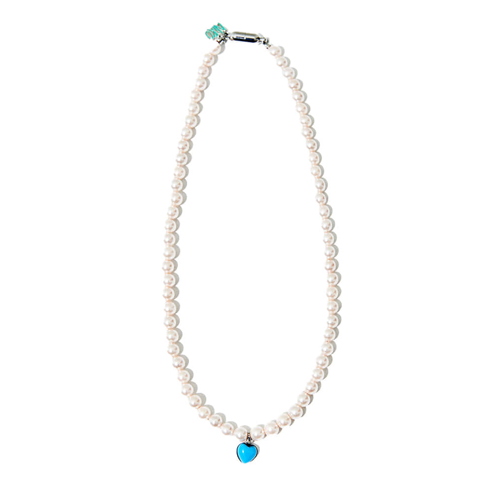 HEART TURQUOiSE PEARL NECKLACE #55