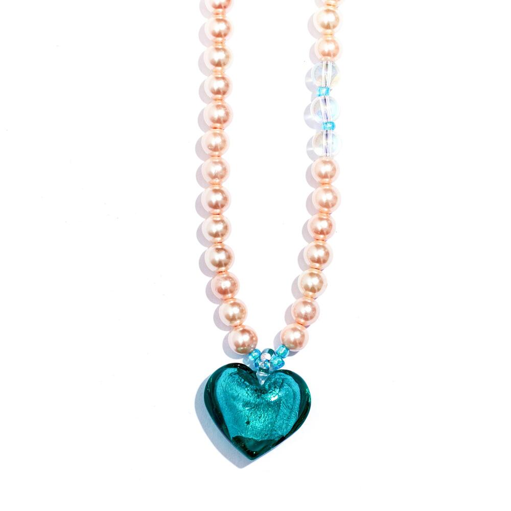 MiNT HEART GLASS PEARL NECKLACE #98