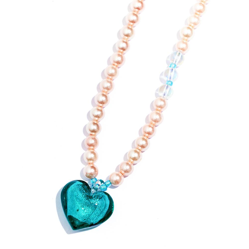 MiNT HEART GLASS PEARL NECKLACE #98