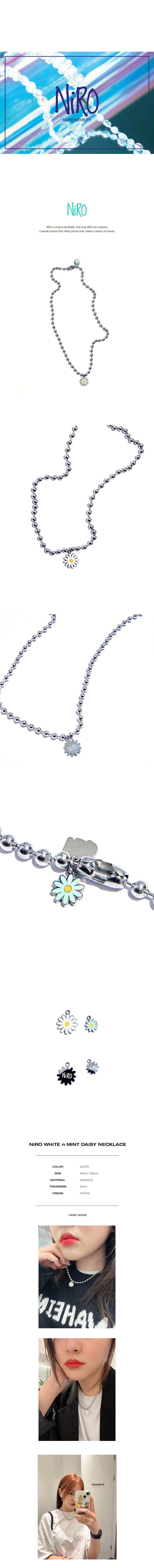 NiRO WHiTE n MiNT DAiSY NECKLACE #82