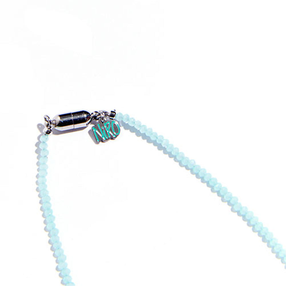 RED HEART SKYBLUE BEADS NECKLACE #87