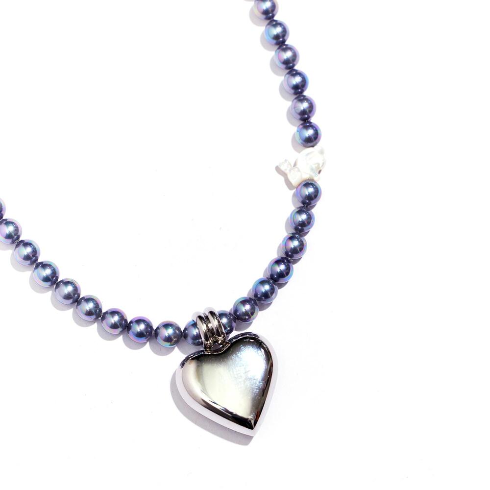 SURGiCAL HEART RABBiT BLACK PEARL NECKLACE #94