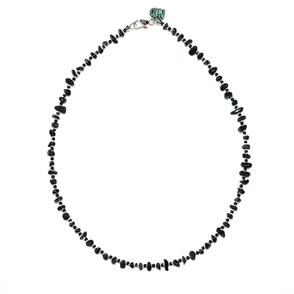 CAREN SiLVER OBSiDiAN ONYX NECKLACE #132