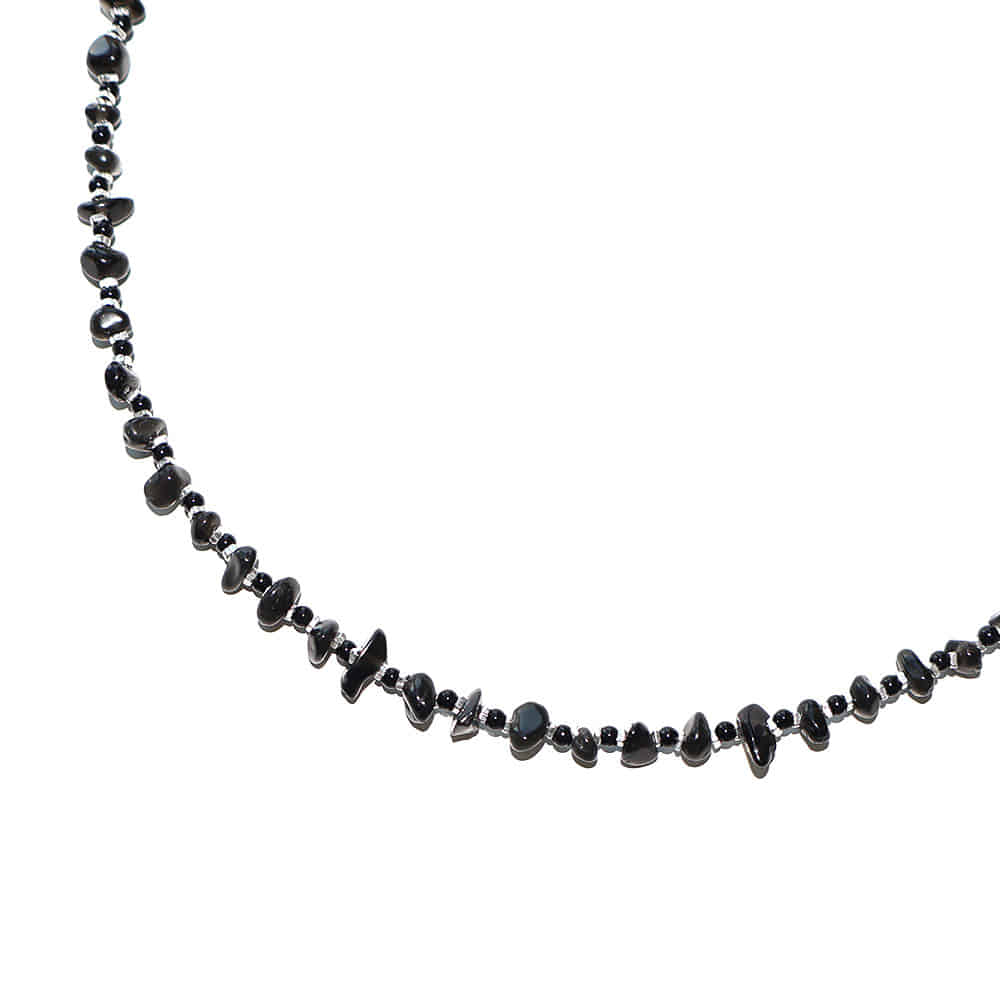 CAREN SiLVER OBSiDiAN ONYX NECKLACE #132