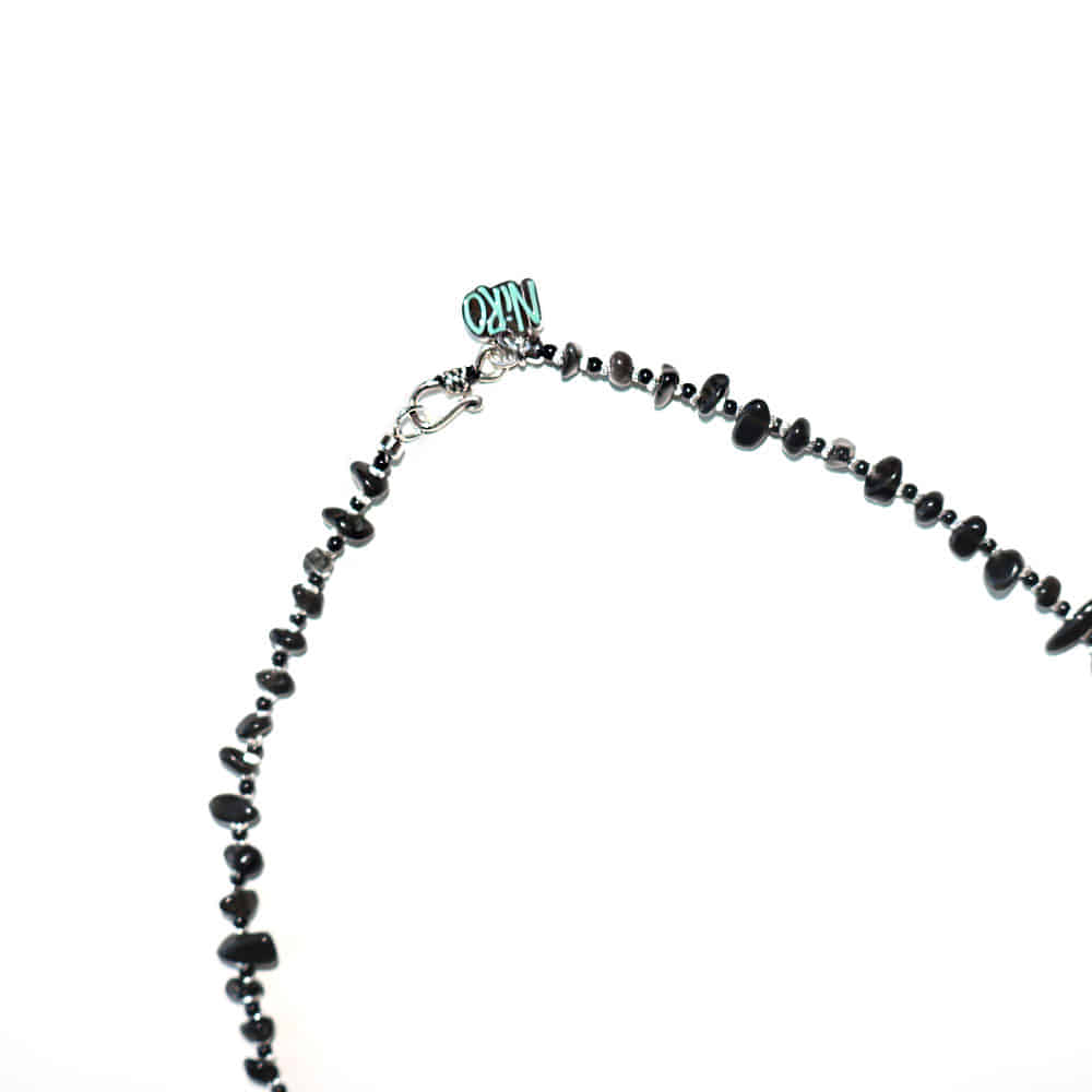 CAREN SiLVER OBSiDiAN ONYX NECKLACE #132