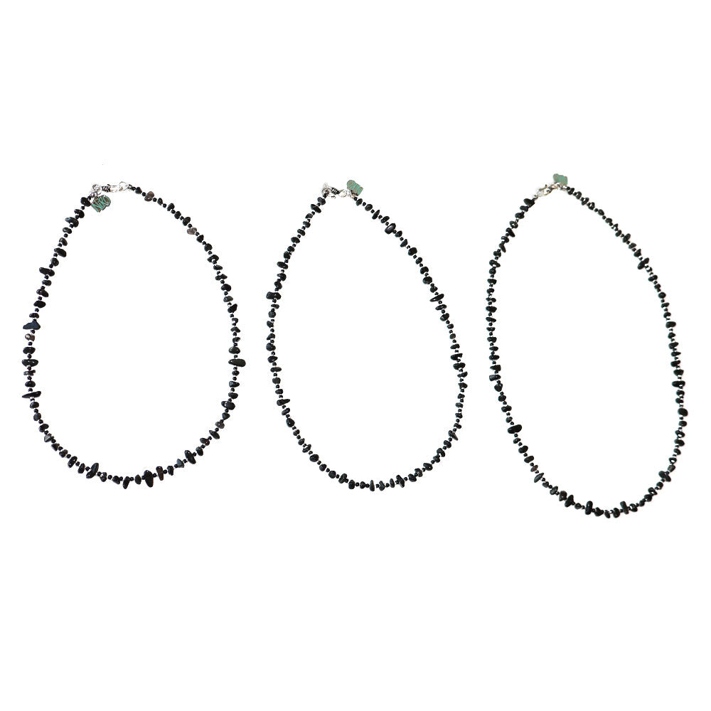 CAREN SiLVER OBSiDiAN ONYX NECKLACE #132